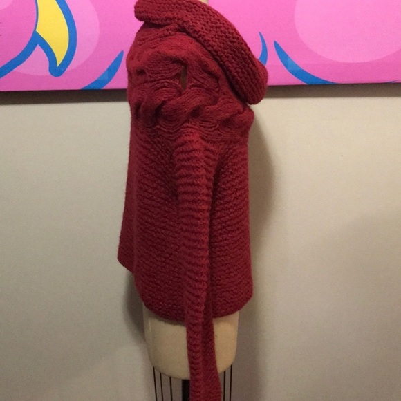 SOL Raspberry Alpaca Blend Cowl Neck Sweater - Picture 5 of 11